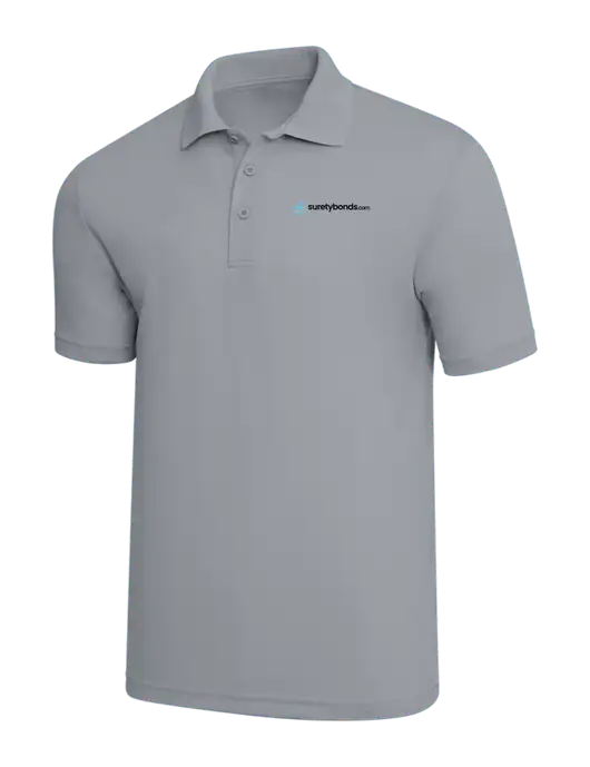 Light Grey PosiCharge RacerMesh Polo w/SuretyBonds.com Logo