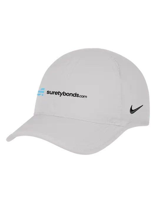 Nike White Featherlight Cap w/SuretyBonds.com Logo