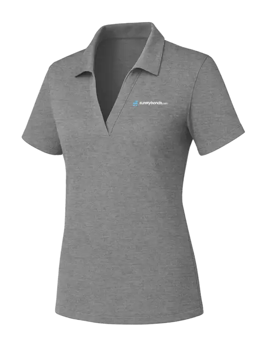 Womens Medium Grey Heather PosiCharge RacerMesh Polo w/SuretyBonds.com Logo