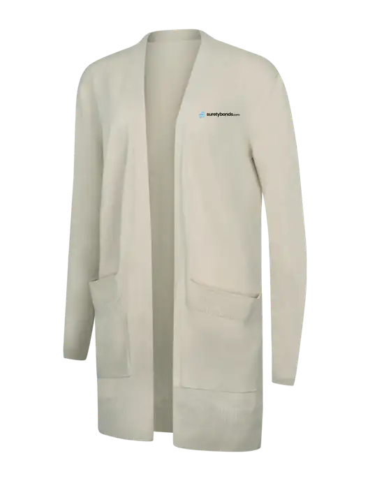 Mercer+Mettle Womens Ivory Open Front Cardigan Sweater w/SuretyBonds.com Logo