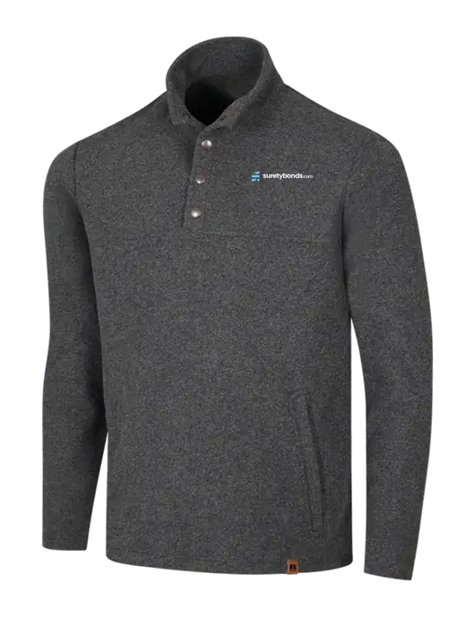 Russell Outdoors Dark Grey Heather Basin Snap Pullover w/SuretyBonds.com Logo