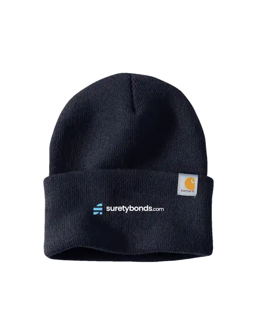 Carhartt Navy Watch Cap 2.0 w/SuretyBonds.com Logo
