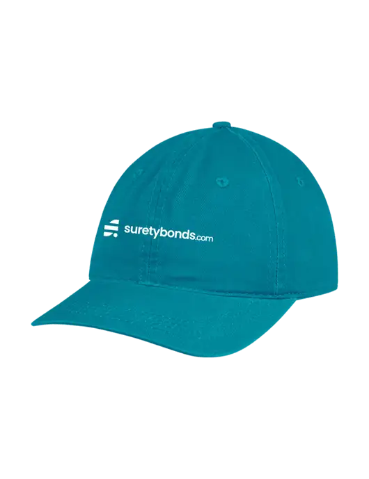 Garment Washed Unstructured Twill Sapphire Cap w/SuretyBonds.com Logo
