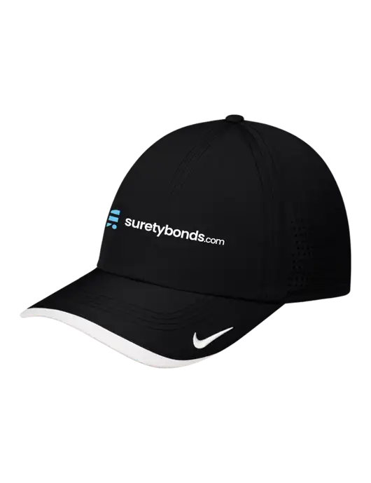 Nike Black/White Dri-FIT Perforated Performance Cap w/SuretyBonds.com Logo