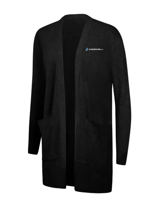 Mercer+Mettle Womens Black Open Front Cardigan Sweater w/SuretyBonds.com Logo