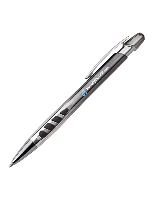 Zenith Gunmetal Ballpoint Pen - Blue ink w/SuretyBonds.com Logo