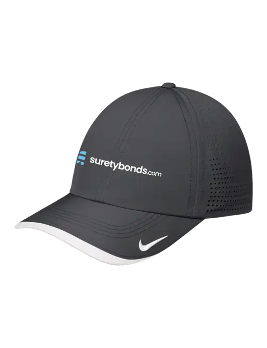 Nike Dark Grey/White Dri-FIT Perforated Performance Cap w/SuretyBonds.com Logo