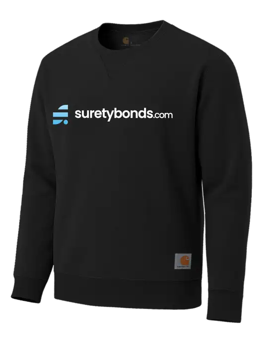 Carhartt Black Midweight Crewneck Sweatshirt w/SuretyBonds.com Logo