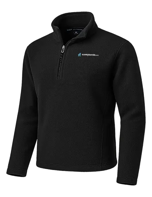 Black Fleece 1/4-Zip Pullover w/SuretyBonds.com Logo