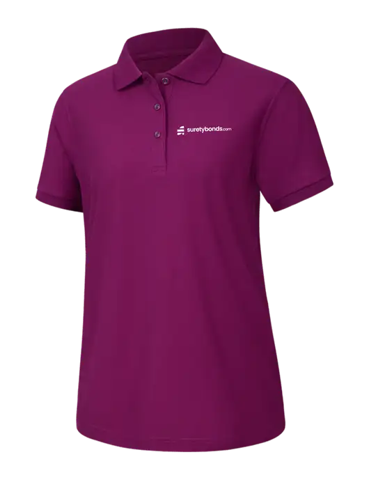 Womens Light Plum Silk Touch Polo w/SuretyBonds.com Logo
