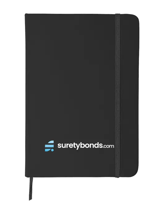 Black Comfort Touch Bound Journal 5" X 7" w/SuretyBonds.com Logo