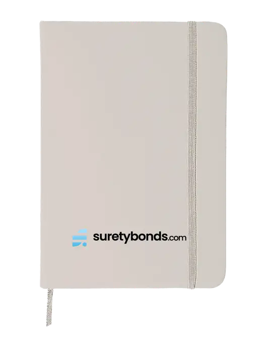 White Comfort Touch Bound Journal 5" X 7" w/SuretyBonds.com Logo