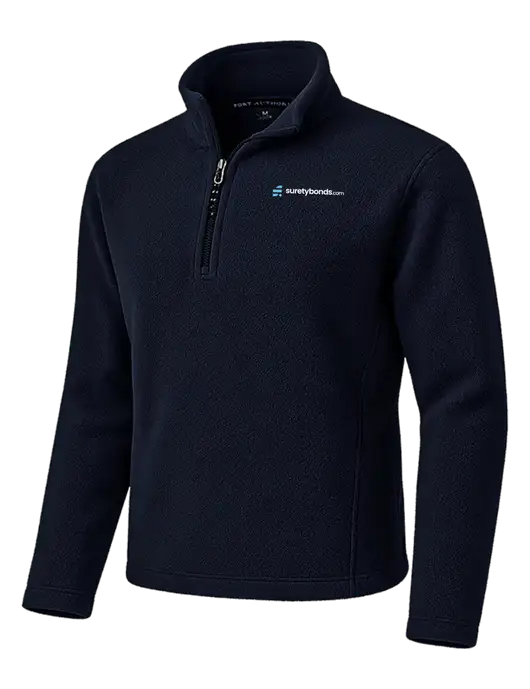 Navy Fleece 1/4-Zip Pullover w/SuretyBonds.com Logo