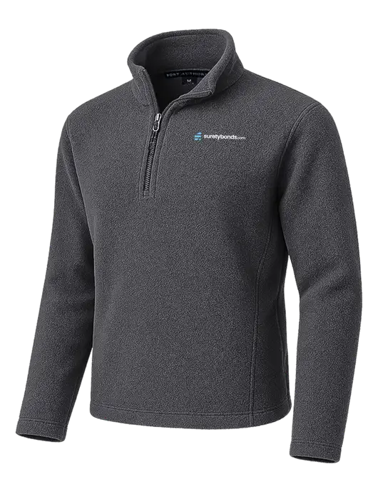 Dark Grey Fleece 1/4-Zip Pullover w/SuretyBonds.com Logo