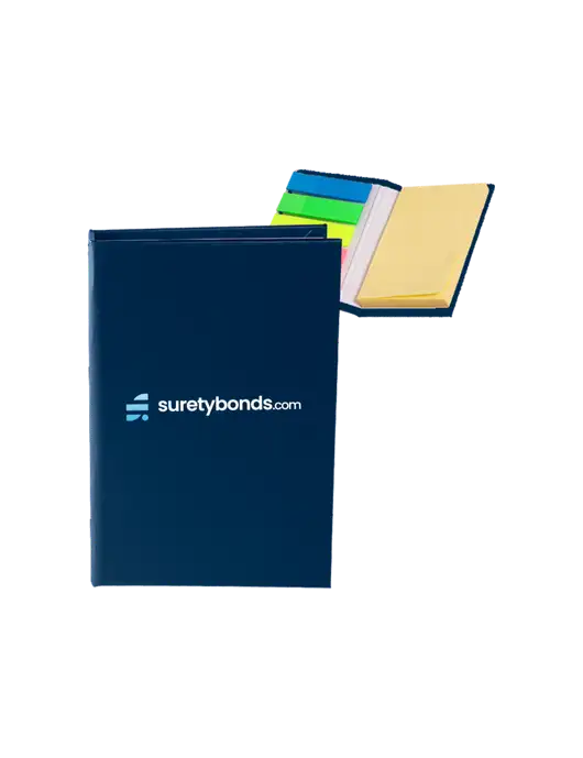 Navy Micro Sticky Note Pad, 2 x 3.25 w/SuretyBonds.com Logo