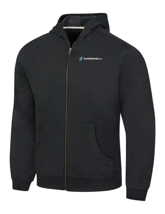 Charcoal Heather Re-Fleece Full-Zip Hoodie w/SuretyBonds.com Logo