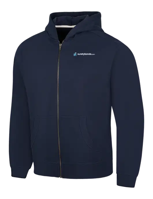 Navy Re-Fleece Full-Zip Hoodie w/SuretyBonds.com Logo