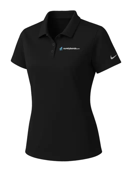 Nike Womens Black Dry Essential Solid Polo w/SuretyBonds.com Logo