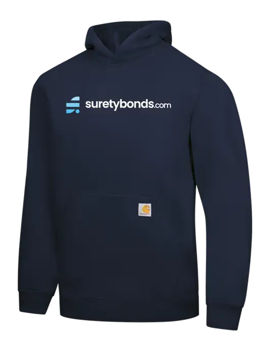 Carhartt Navy Midweight Hooded Sweatshirt w/SuretyBonds.com Logo