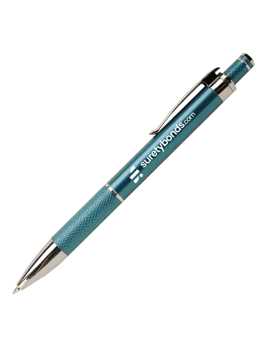 Diamond Etched Sapphire Pen - Black Ink w/SuretyBonds.com Logo