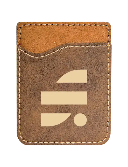 Rustic Laserable Leatherette Phone Wallet w/SuretyBonds.com Icon Logo