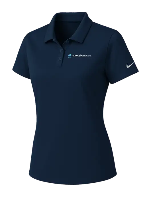 Nike Womens Navy Dry Essential Solid Polo w/SuretyBonds.com Logo