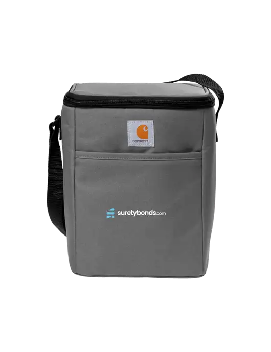 Carhartt Medium Grey Vertical 12-Can Cooler w/SuretyBonds.com Logo