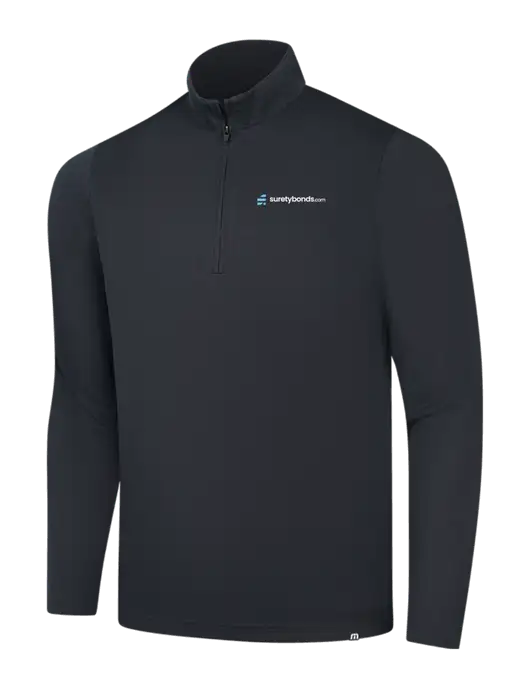 TravisMathew Black Coveside ¼-Zip w/SuretyBonds.com Logo