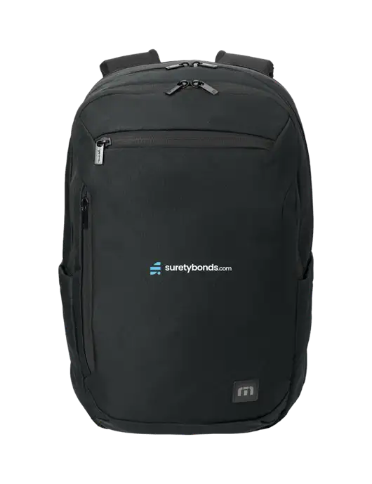 TravisMathew Black Duration Backpack w/SuretyBonds.com Logo