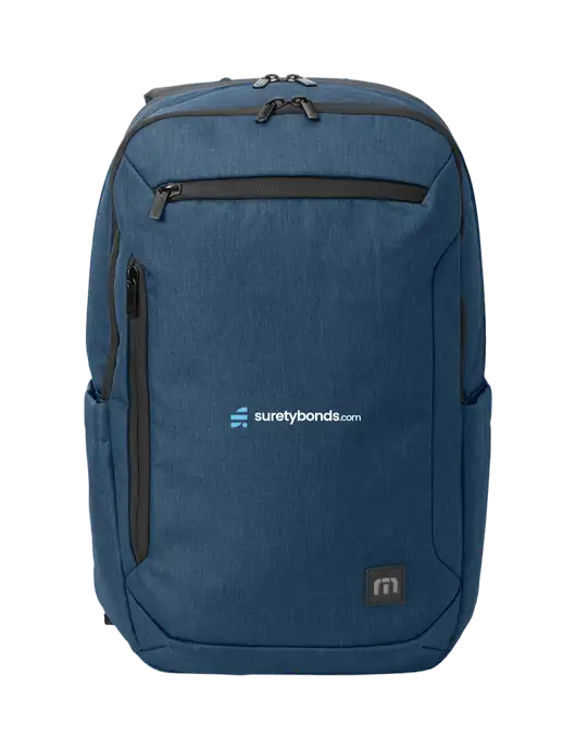 TravisMathew Heather Navy Duration Backpack w/SuretyBonds.com Logo