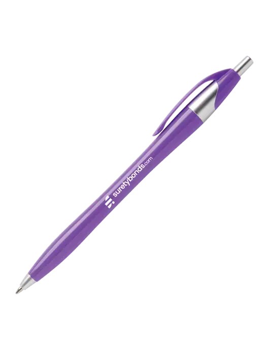 Novella Purple Platinum Pen - Blue Ink w/SuretyBonds.com Logo