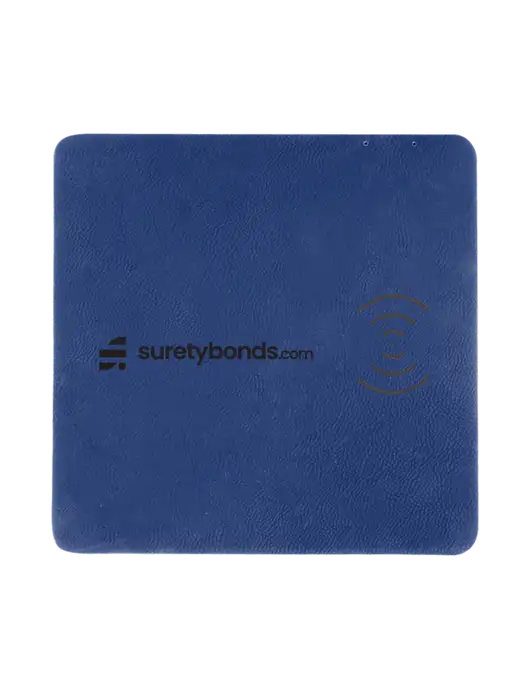 Light Navy Blue Laserable Leatherette Phone Charging Mat w/SuretyBonds.com Logo