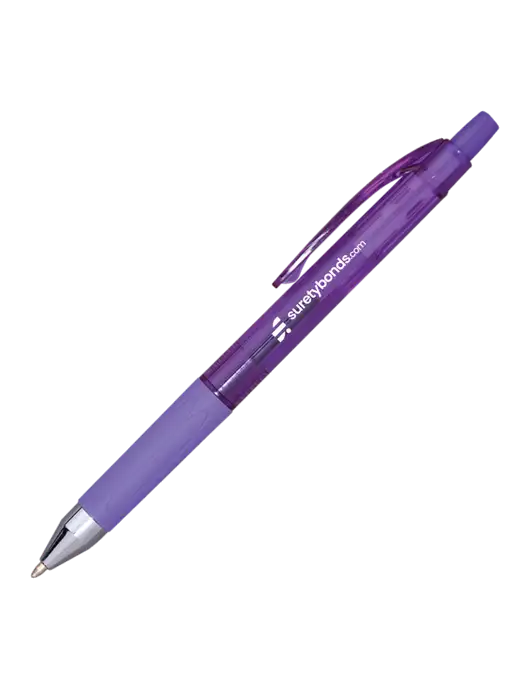 Translucent Purple Tint Pen - Purple Ink w/SuretyBonds.com Logo