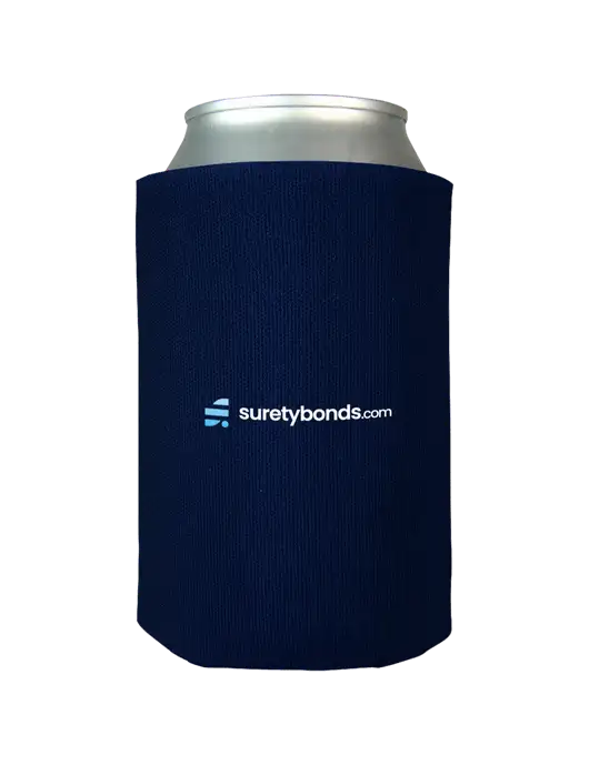 Dark Navy Foam Coolie w/SuretyBonds.com Logo