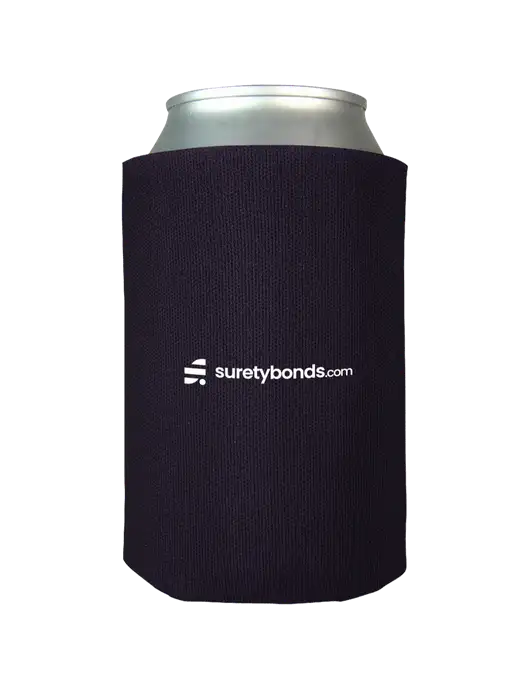 Dark Purple Foam Coolie w/SuretyBonds.com Logo