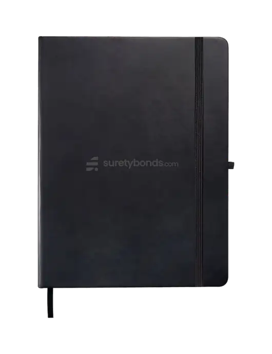 Leeman Black Tuscany Large Journal 7.5 x 9.875 w/SuretyBonds.com Logo
