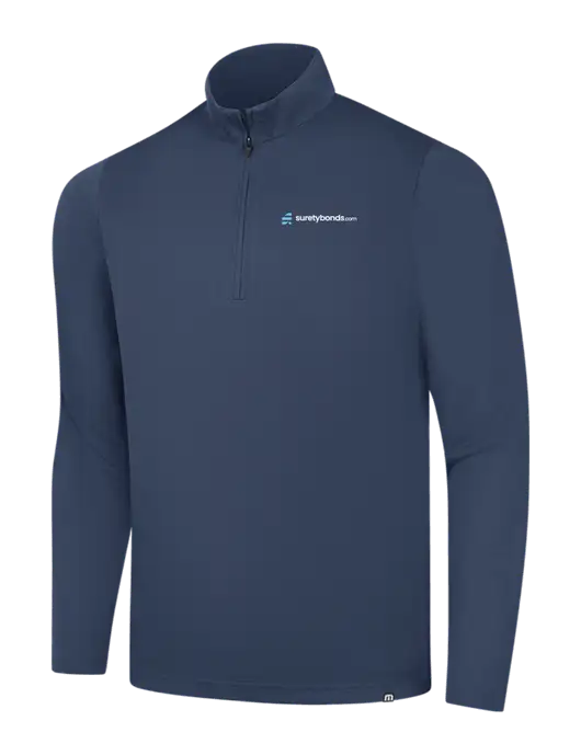TravisMathew Navy Coveside ¼-Zip w/SuretyBonds.com Logo