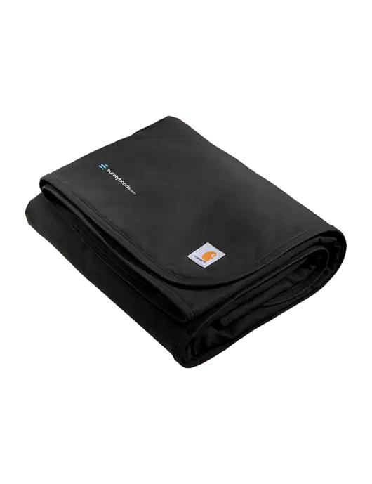 Carhartt Black Firm Duck Sherpa-Lined Blanket w/SuretyBonds.com Logo