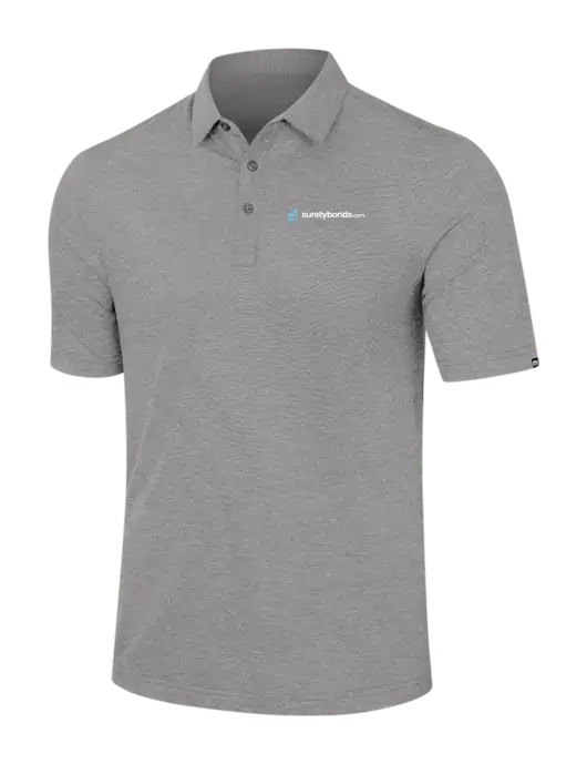 TravisMathew Light Grey Heather Sunnyvale Polo w/SuretyBonds.com Logo