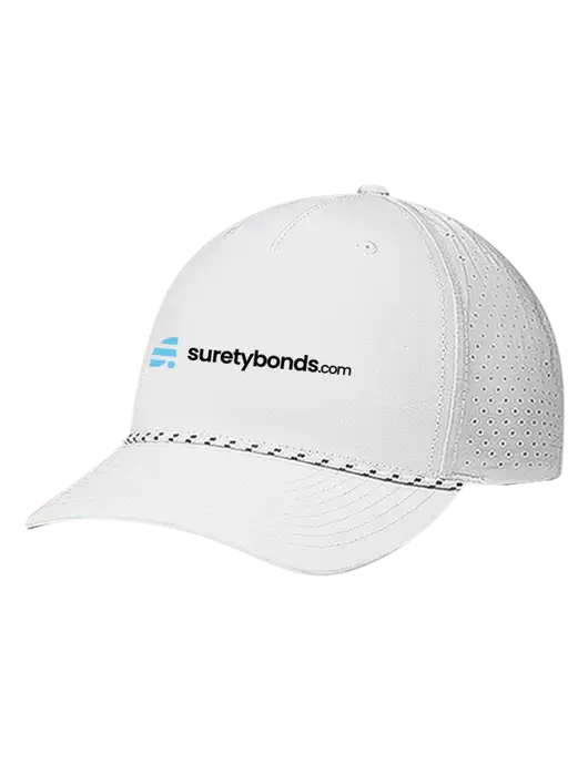 Richardson Laser Perf Performance White/White-Black Rope Cap w/SuretyBonds.com Logo