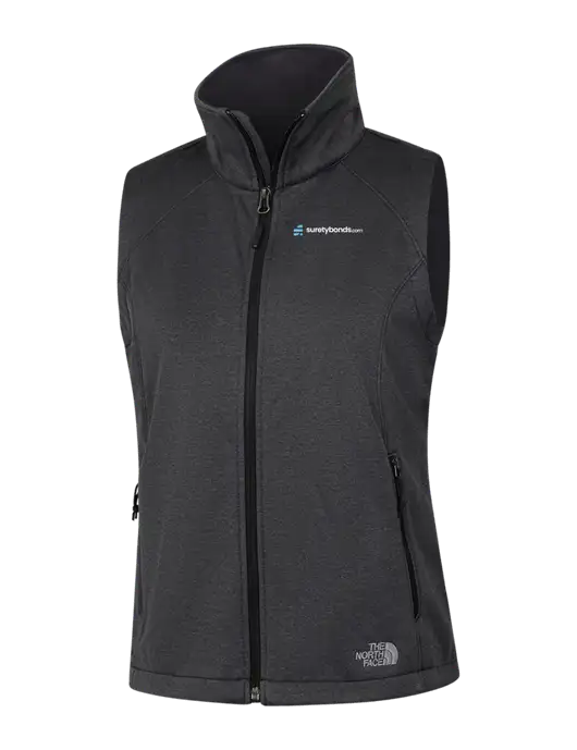 The North Face Womens Dark Grey Heather Ridgewall Soft Shell Vest  w/SuretyBonds.com Logo