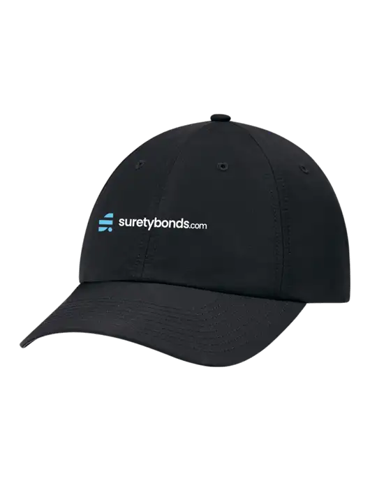 Richardson Relaxed Performance Lite Black Cap w/SuretyBonds.com Logo