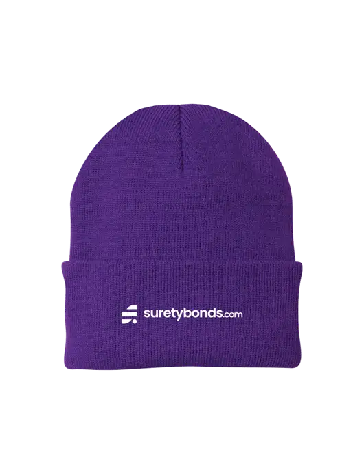 Purple Knit Cap w/SuretyBonds.com Logo