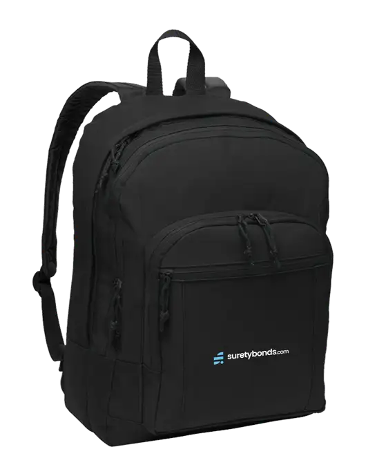 Black Essential Backpack w/SuretyBonds.com Logo