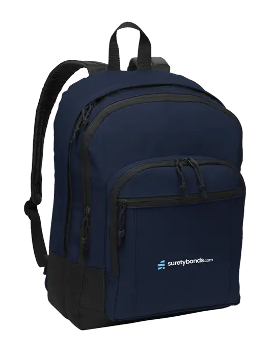 Navy Essential Backpack w/SuretyBonds.com Logo