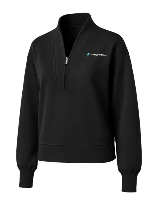 OGIO Womens Black Transcend 1/4-Zip w/SuretyBonds.com Logo