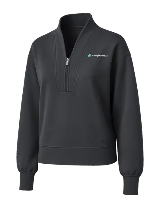 OGIO Womens Dark Grey Transcend 1/4-Zip w/SuretyBonds.com Logo