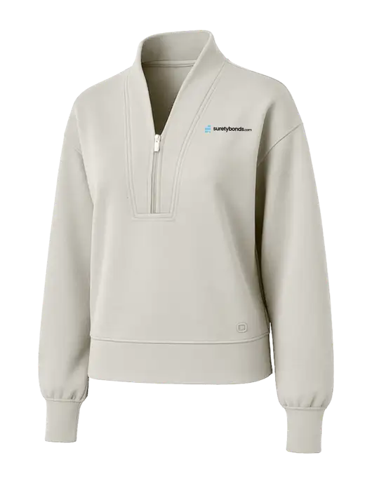 OGIO Womens Ivory Transcend 1/4-Zip w/SuretyBonds.com Logo