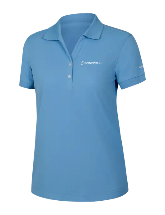 Nike Womens Dri-FIT Classic Light Blue Polo w/SuretyBonds.com Logo