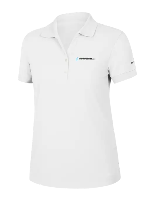 Nike Womens Dri-FIT Classic White Polo w/SuretyBonds.com Logo